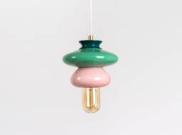 Ceiling Ceramic Lamp, Colorful Handmade Lampshade Design, Unique Light Fixture Gift