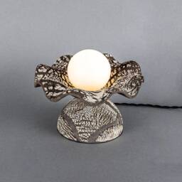 Rivale Table Lamp With Wavy Ceramic Shade Black Clay 8.25 - thumbnail 3