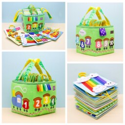Felt Quiet Book Toddler Activity Board, Sensory Waldorf Toy - thumbnail 2