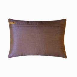 Decorative Oblong/Lumbar Rectangle Throw Pillow Covers Accent Couch Toss 12x16 Purple Silk Case Bead - Embroidered Butterfly - thumbnail 3
