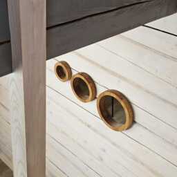 Wall Mirror Set Of 3 Mirrors Wood Round - thumbnail 4