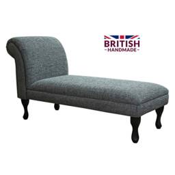 Handmade Grey Textured Armless Chaise Longue