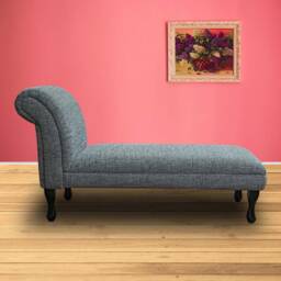 Handmade Grey Textured Armless Chaise Longue - thumbnail 3