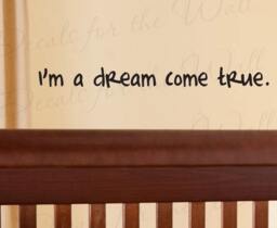 I'm A Dream Come True Girl Or Boy Room Kids Baby Nursery Wall Decal Decor Vinyl Quote Sticker Saying Lettering Art Decoration B11 - thumbnail 1