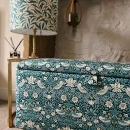 Lampshade in William Morris Willow Bough Teal With Tassels - thumbnail 2