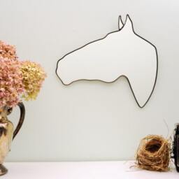 Horse Mirror Left/Handmade Wall Equestrian Cheval Pferd Caballo Modern Decor Stable Shaped Art - thumbnail 2