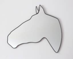 Horse Mirror Left/Handmade Wall Equestrian Cheval Pferd Caballo Modern Decor Stable Shaped Art - thumbnail 1