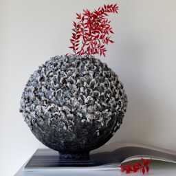 Handmade Textured Black Vase Japandi Wabi Sabi Organic Centerpiece Vessel, Sculptural Art Home Accent - thumbnail 1