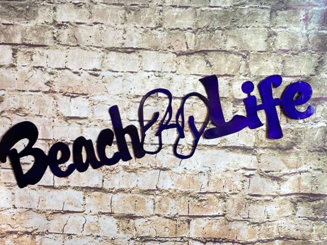 Beach Life Metal Wall Art, Living The Life, Sand & Sun, Flipflops - image 1