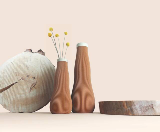 Indoor Vase in Recycled Wood Fiber For Dried Flowers, 3D Design, Elegant & Modern Touch Home, Eco-Friendly, Original Gift Her - image 1