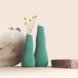 Indoor Vase in Recycled Wood Fiber For Dried Flowers, 3D Design, Elegant & Modern Touch Home, Eco-Friendly, Original Gift Her - thumbnail 2