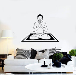 Yoga Vinyl Wall Decal Om Meditation Zen Buddhism Guaranteed Quality Decor Stickers Mural - #2353Di - thumbnail 1