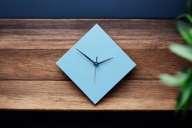 Modern Blue Diamond Wall Clock - Minimalist Home Decor Non-Ticking/Sweeping Hands - image 1