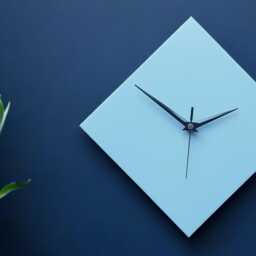 Modern Blue Diamond Wall Clock - Minimalist Home Decor Non-Ticking/Sweeping Hands - thumbnail 2