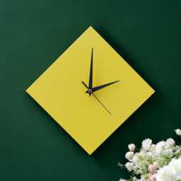 Modern Blue Diamond Wall Clock - Minimalist Home Decor Non-Ticking/Sweeping Hands - thumbnail 4