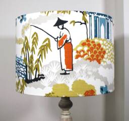 Lampshade Handmade in Clarke & Pagoda Spice Fabric