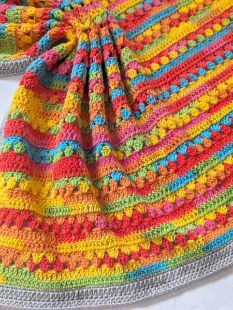 Handmade Crochet Baby Blanket Rainbow Ombre Afghan, Newborn Gift - image 1