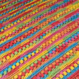 Handmade Crochet Baby Blanket Rainbow Ombre Afghan, Newborn Gift - thumbnail 4