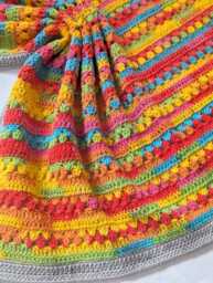 Handmade Crochet Baby Blanket Rainbow Ombre Afghan, Newborn Gift