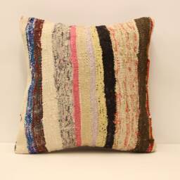 Bohemian Cushion Wool Pillow Sofa Bed Aztec Very Rare Kilim 18x18 Decorative Minimalist Throw 4Kbf-365