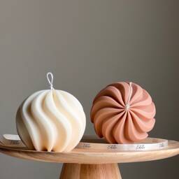 Handmade Swirl Ball Candle - Trendy Home Decor - thumbnail 1