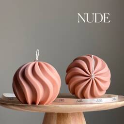 Handmade Swirl Ball Candle - Trendy Home Decor - thumbnail 2