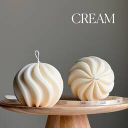 Handmade Swirl Ball Candle - Trendy Home Decor - thumbnail 3