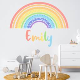 Rainbow Wall Sticker , Name Decal Gifts Personalised Art Decor Sign Playroom Decoration Unicorn Boho - thumbnail 3