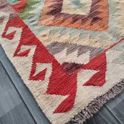 Classic Kilim Rug, Handmade Artisan Afghan Turkish Persian Qashqai Navajo Bohemian Natural Wool Flatweave Multicolour Rug 114x74 cm - thumbnail 2
