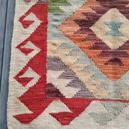 Classic Kilim Rug, Handmade Artisan Afghan Turkish Persian Qashqai Navajo Bohemian Natural Wool Flatweave Multicolour Rug 114x74 cm - thumbnail 4