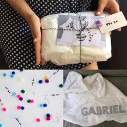 Personalized Baby Blanket Hand-Painted Cotton Minky Blanket - thumbnail 4
