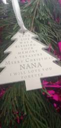 In Memory Of A Loved One Hanging Christmas Tree Shaped Mirrored Acrylic Decoration