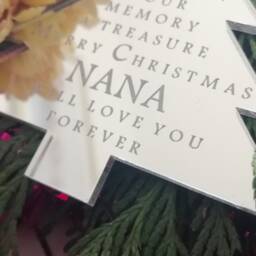 In Memory Of A Loved One Hanging Christmas Tree Shaped Mirrored Acrylic Decoration - thumbnail 4