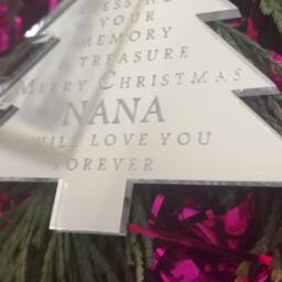 In Memory Of A Loved One Hanging Christmas Tree Shaped Mirrored Acrylic Decoration - thumbnail 2