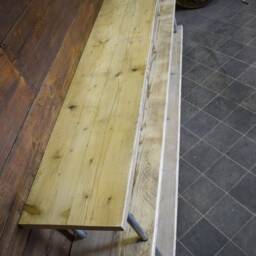Trio Freestanding Shelving Unit, Reclaimed Scaffold Boards, Galvanised Steel, 32cm Deep, 120 To 180cm Long - thumbnail 3