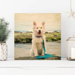 Wood Pet Portrait Print, Dog Lover Gift, Custom Prints, Print On Wood, Cat Photo Frame, Photo, Picture Memorial Frame - thumbnail 2