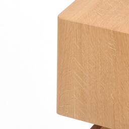 Mid Century Modern Solid Oak Nightstand With Two Drawers, Midcentury Bedside Table - thumbnail 4