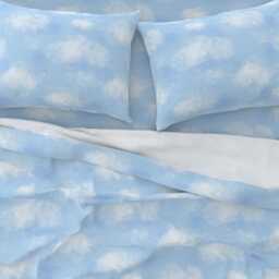 Blue Skies Sheets - Cloudy Sky By Noondaydesign Whimsical Nature Earthy Cotton Sateen Sheet Set Bedding Spoonflower - thumbnail 3