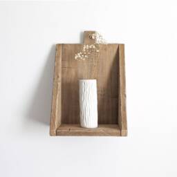Rustic Raw Wood Wall Shelf, Minimalist Shelf For Plants & Books, Wabi-Sabi Style Handmade Natural - thumbnail 3