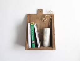Rustic Raw Wood Wall Shelf, Minimalist Shelf For Plants & Books, Wabi-Sabi Style Handmade Natural - thumbnail 1