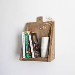 Rustic Raw Wood Wall Shelf, Minimalist Shelf For Plants & Books, Wabi-Sabi Style Handmade Natural - thumbnail 2