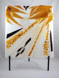 Dancing Amidst Chaos Fused Glass Sculpture Ooak