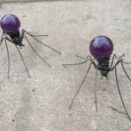 Pair Of Marauding Purple Spiders, Made To Order - thumbnail 2