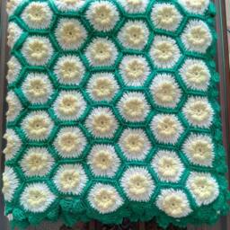 Crochet Baby Blanket, Popcorn Swaddle, Newborn Girl Gift, 110110 cm Nursery Decor, Shower Outfit - thumbnail 3