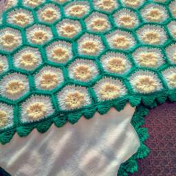 Crochet Baby Blanket, Popcorn Swaddle, Newborn Girl Gift, 110110 cm Nursery Decor, Shower Outfit - thumbnail 2