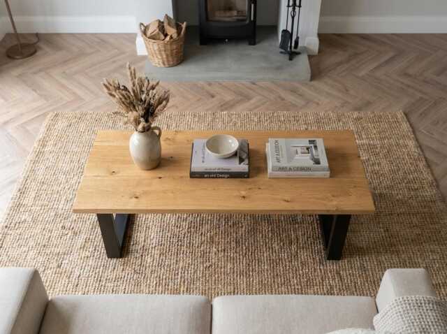 Custom-Built Solid Wood Coffee Table in Light Oak - 80-180cm, Handmade Somerset England, Free UK Delivery - image 1