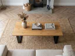 Custom-Built Solid Wood Coffee Table in Light Oak - 80-180cm, Handmade Somerset England, Free UK Delivery