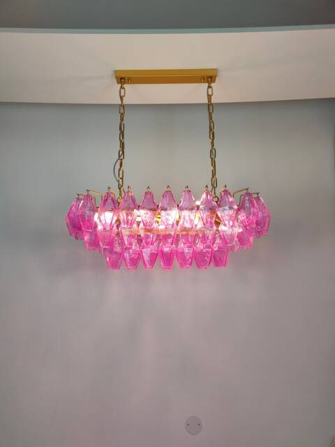 Oval Fuchsia Poliedri Chandelier - image 1