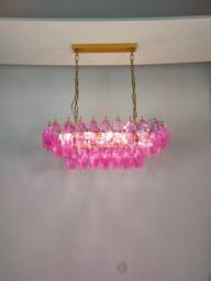 Oval Fuchsia Poliedri Chandelier
