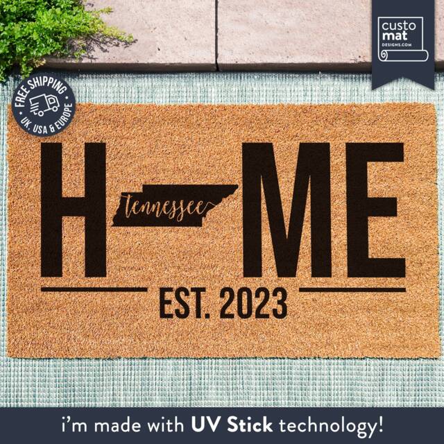 America State Map Rug - Tennessee Custom Doormat Personalized Silhouette Mat Housewarming Gift - image 1